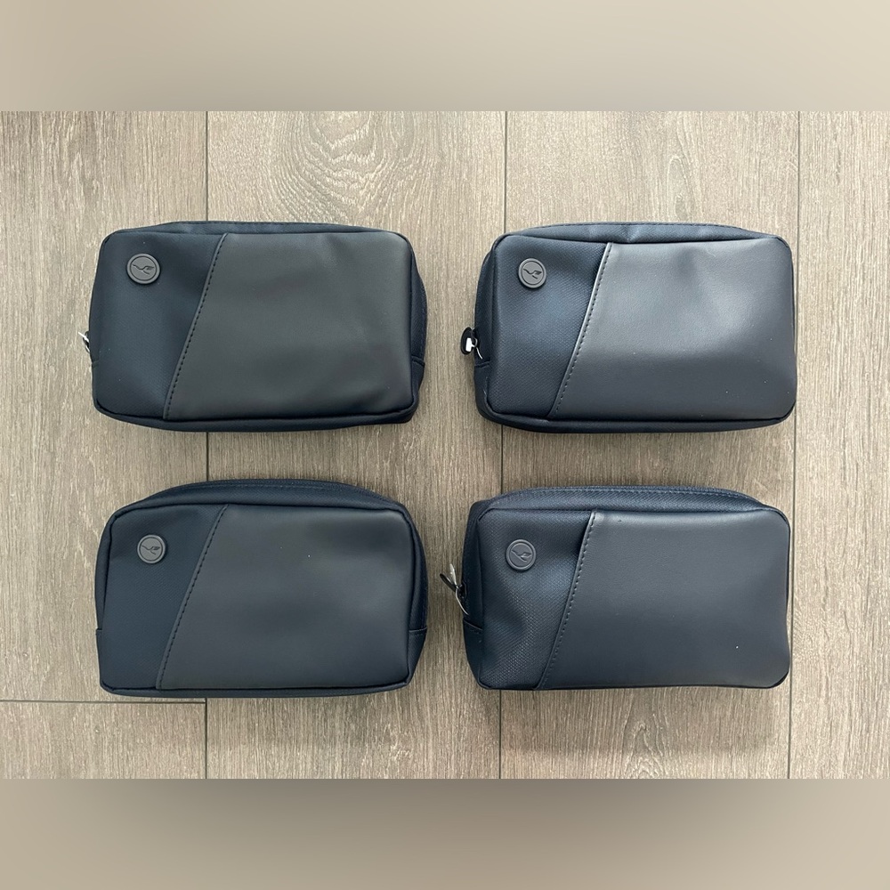 Blue Travel Pouch Set amenity kit set 3x Lufthansa Business Class toiletry bag